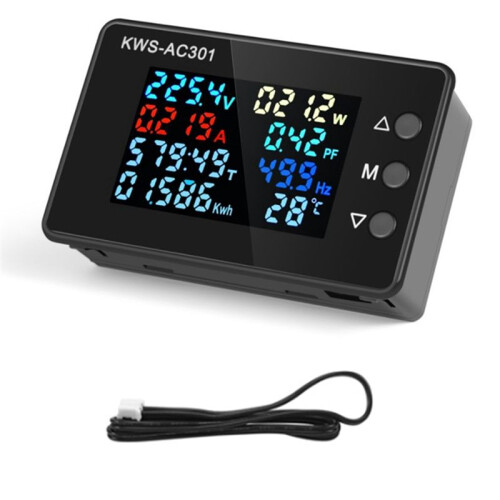 Digital Display Current Voltmeter 50-300V AC Wattmeter Multifunction Electric Meter Power Detector AC 20A
