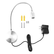 Dimmable Reading Lamp, Bed Lights with Plug Wired for Bedroom Bedside, Flexible Gooseneck Book Light, Wall Mounted Read Light, 200LM / 3000K