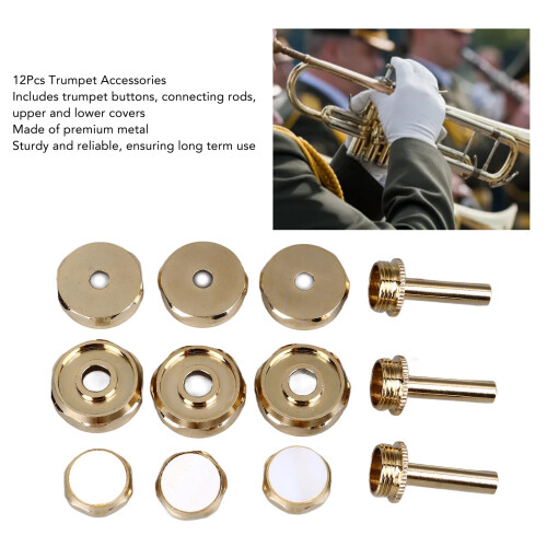 12Pcs Trumpet Accessories Metal Upper/Lower Covers 2