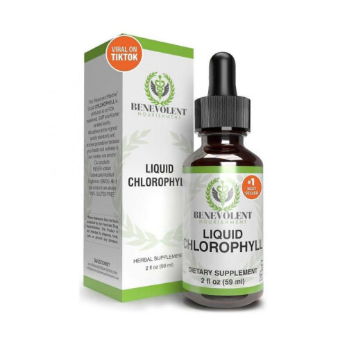 Benevolent Chlorophyll Liquid Drops  Organic Chlorophyll Drops for Detox