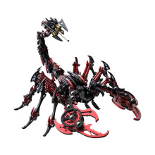 3D Metal Puzzles for Adults Mechanical Scorpion Model Kit 200+PCS Black Red DIY Gift for Men