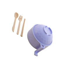 Cute Animal Pig Design Bowl Set Includes Handle Utensils-1 1