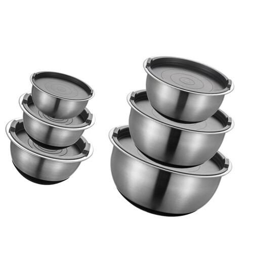 Multipurpose Kitchen Bowl Nonrust Steel-Six  piece set silic