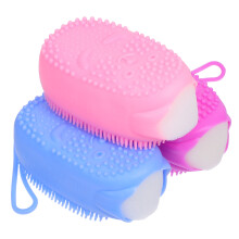 3Pz Scrubber Corpo Silicone Morbido Doppio Per E Viaggio
