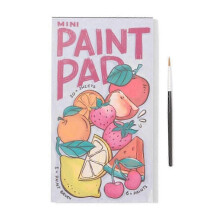 (A) Watercolour Paint Pad 7.48x3.94in Minis Paint Pad with 1 Paintbrush Portable DIYS Pocket Watercolor-GOOD