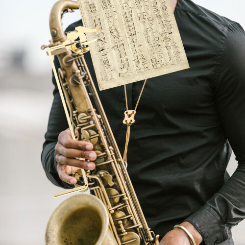 Spartiti Sax Dorato Regolabile Per Banda Musicale 2