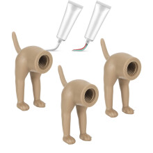 3PCS Dog Pooping Butt Toothpaste Topper Brown