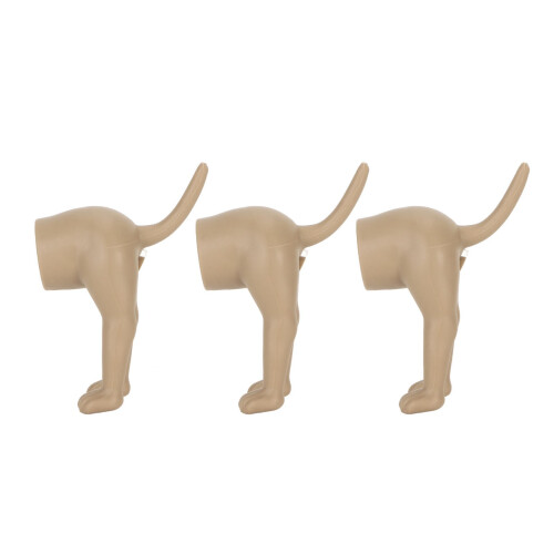3PCS Dog Pooping Butt Toothpaste Topper Brown 2