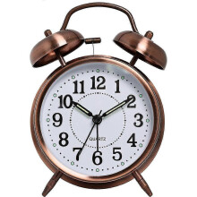 (copper 1) Loud Alarm Clock For Heavy Sleepers Adults, Silent Non-ticking Quartz With Backlight,twin Bell - PR