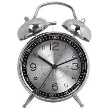 (silvery) Loud Alarm Clock For Heavy Sleepers Adults, Silent Non-ticking Quartz With Backlight,twin Bell - PR