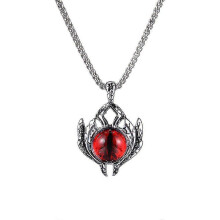 (Red) Unisex Retro Turkish Evil Eye Necklace Chain Pendant Jewelry Women Gift - Pjun