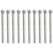 10 Pcs 5mm  Nose 3mm Shank Diamond Mounted Point Grinding Bits
