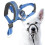 (S,Blue)Dog Muzzle Anti-Barking Anti-Bite Adjustable Pet Sleeve Nylon Mouth Rope Blue 2