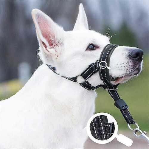 (S,Blue)Dog Muzzle Anti-Barking Anti-Bite Adjustable Pet Sleeve Nylon Mouth Rope Blue 2