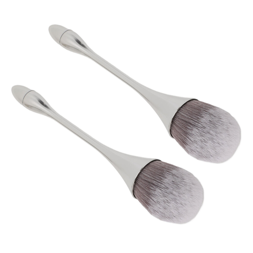 Professional Nail Powder Brush 2PCS Soft Bristles Ergonomic Handle for Manicure