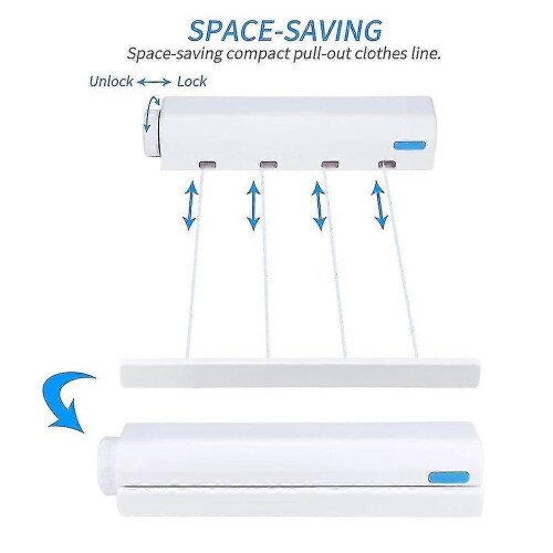 (Four lines) Spring Automatic Retractable Four/five Thread Clothesline Drying Rack-mxbc 2