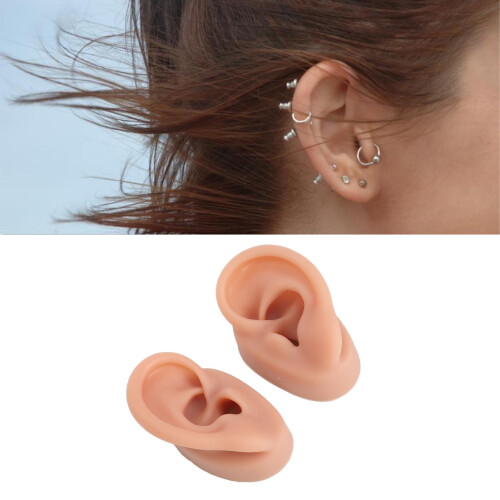 Silicone Ear Model Left/Right 6.5x4x3.5cm DarkSkin 1