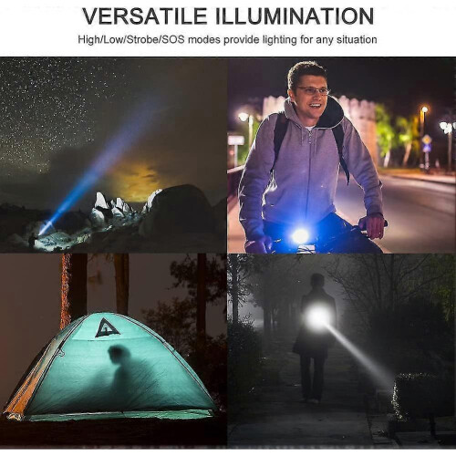 Led Flashlight, Usb Rechargeable Flashlights, Led Flashlight Extremely Bright 2PCS 1