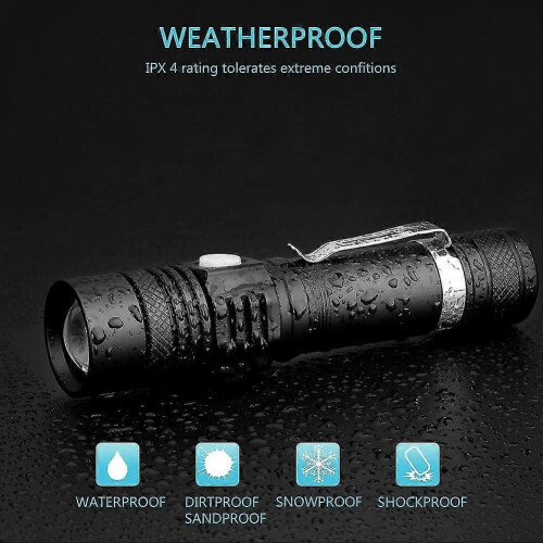Led Flashlight, Usb Rechargeable Flashlights, Led Flashlight Extremely Bright 2PCS 2