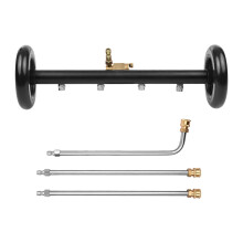 16 Inch Undercarriage Pressure Washer Attachment, 4000 PSI 2 in 1 Underbody Car Cleaner with 3 Extension Wands