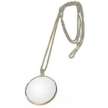 2pcs 5x Necklace Magnifier, Magnifying Pendant Necklace with Long Chain for Library, Reading - RIpj