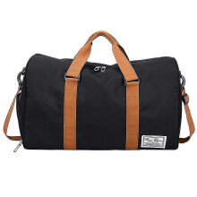 (black) Sports Gym Bag With Shoe Compartment&wet Pocket,travel Duffel Bag,weekend Bag Black
