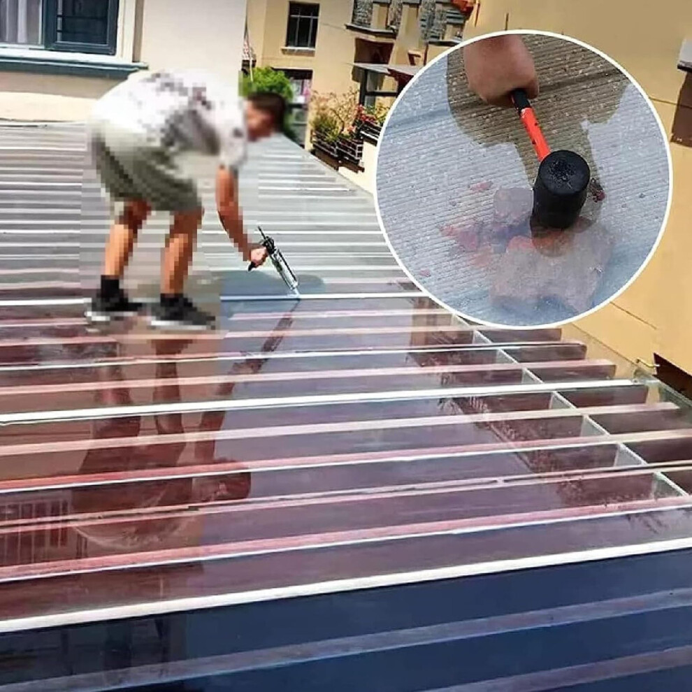 Clear Polycarbonate Roof Panels 5.9X16.4ft Uv Resistant Impact Resistant Sheets For Greenhouse And Sunroom 9092120282283