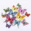 (Mixing color) 12pcs 3d Double-layer Simulation Butterfly Stickers Creative Simulation Butterfly Refrigerator Self-adhesive Decor 1