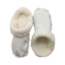 (3738, White) Unisex Hole Shoes Plush Warm Insoles Replacement Thickened Comfy Themal Shoe Cover for Playing Sports
