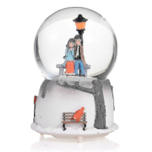 Romantic Lover Musical Snow Globe LED Couple Crystal Ball Music Box Automatic Snow Spraying Sky City Music Box Valentine s Giftc 25-26sZZ57 S06