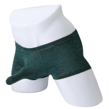 (M,Dark Green)Jinzhaolai Men Sexy Boxers Briefs Bulges Pouch Panties Underwear Underpants