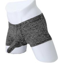 (M,Black)Jinzhaolai Men Sexy Boxers Briefs Bulges Pouch Panties Underwear Underpants