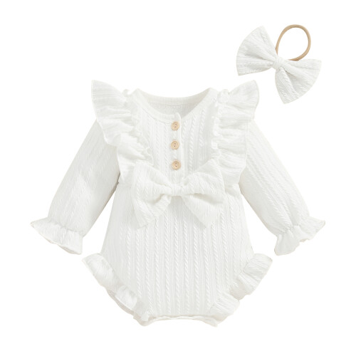 (1-3M, WHITE) Φθινοπωρινό ολόσωμο με και κουμπιά.