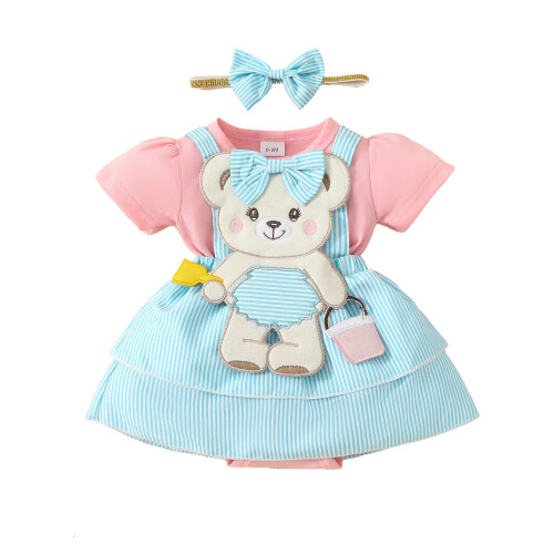 (9-12 Months, Pink) Καλοκαιρινό φόρεμα μωρών τα μαλλιά.