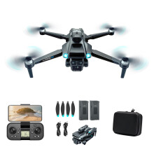 4K HD Camera Drone for Adults and Beginners, Foldable Mini Drone with Brushless Motor, Dual Battery, Gesture Selfie Control (Grey)