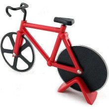 Pizza Wheel / Bicycle Shaped Pizza Knife / Stainless Steel / Home & Kitchen Use / Red - RIpj