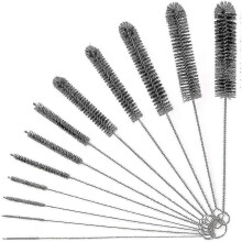 (Black) Cleaning Brushes, 12 Piece Set 24 Cm Long Brushes, Bottle Cleaning Brushes - RiRi