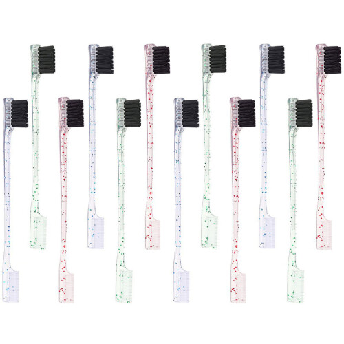 12Stk Resin Augenbrauenbürste Mit Doppelspitze Bunt