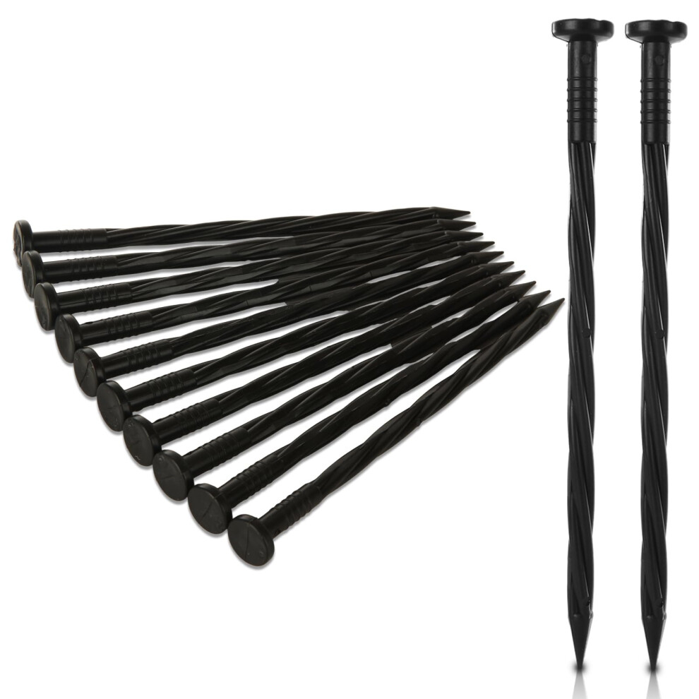 150Pcs 8 Inch Spiral Landscape Edging Stakes Plastic Anchoring Spikes For Artificial Turf And Weed Barrier 9092120283037