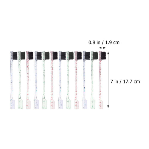 12Stk Resin Augenbrauenbürste Mit Doppelspitze Bunt 1