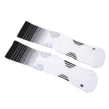 Elite Men Running Crew Socks L 37-45 Cushioned Anti Slip Breathable White Black
