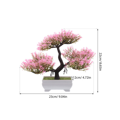 Pink Künstlicher Mini Bonsai Baum Plastik Schmuck Zuhause 1