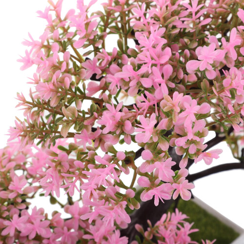 Pink Künstlicher Mini Bonsai Baum Plastik Schmuck Zuhause 2