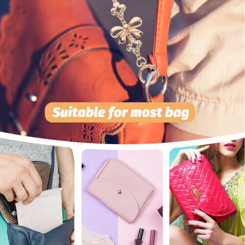 2Stk Einstellbare Taschenriemen Kette Metall Mit Schleifen 2