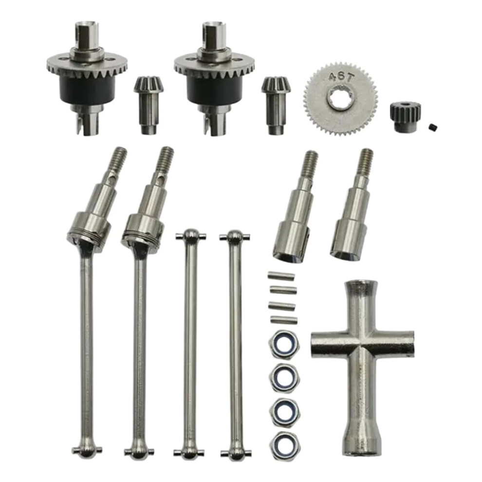 Rc Car Metal Differential And Drive Shaft Set 1/16 Scale Reinforced Drivetrain Upgrade For 16101 16102 16201 9092120283150