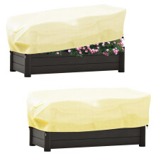 Plant Frost Cover 2 Pack Rectangular Frost Blanket for Outdoor Garden Beds and Shrubs 22'x60'x20' Beige