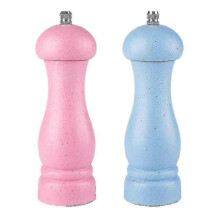 (Pink Light Ocean Blue) High Quality Oak Wood Salt And Pepper Grinder Adjustable Coarseness And Refillable - Ri