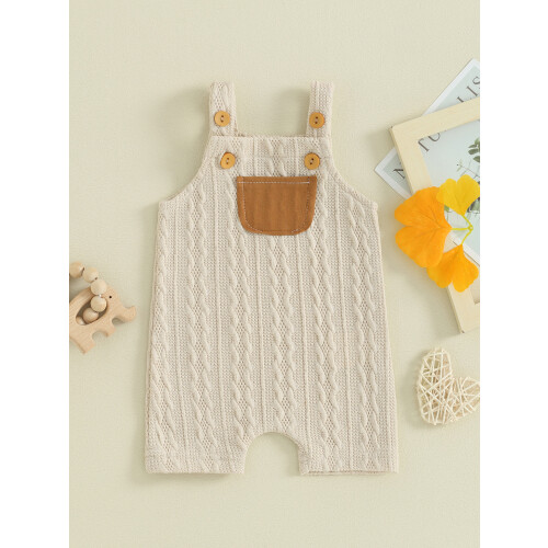 (6-12 Months, Khaki) Combinaison bébé unisexe, été décontracté 1