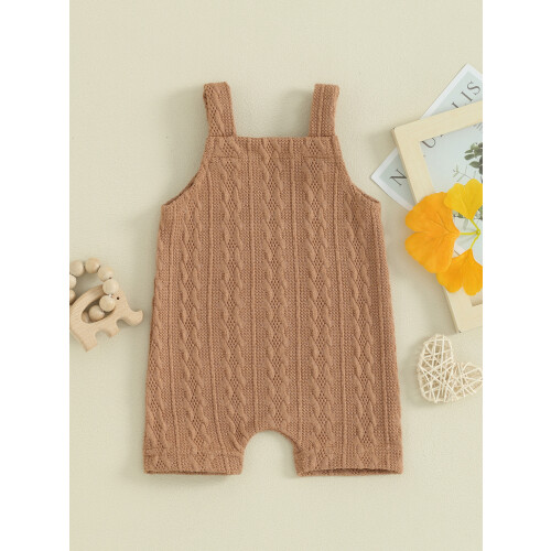 (6-12 Months, Brown) Combinaison bébé unisexe, été décontracté 1