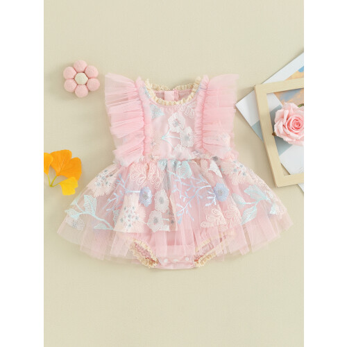 (18-24 Months, Pink) Gúna Romper do Éadaí Ócáideacha 1